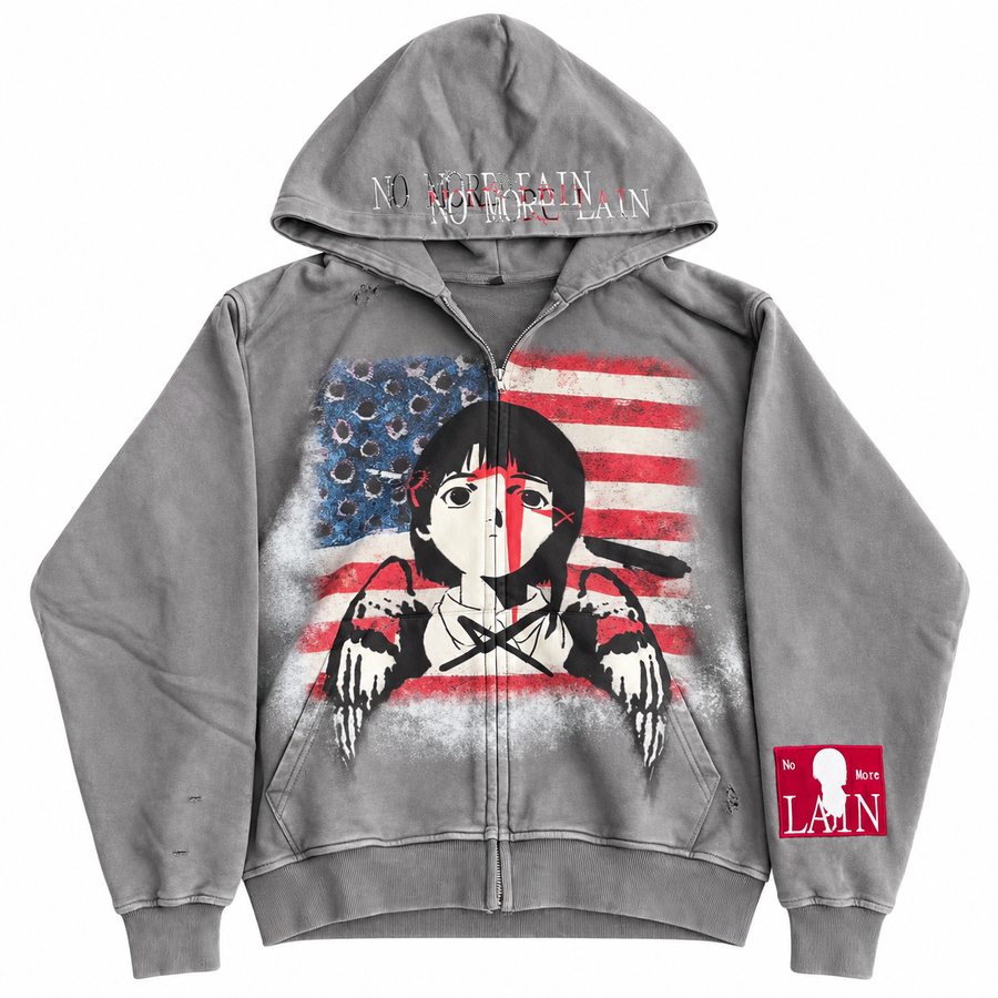 No More Lain Zip Hoodie
