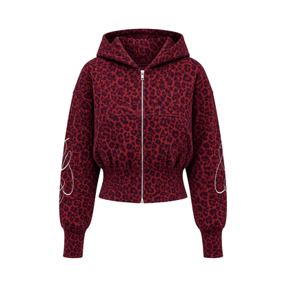 Leopard Script Set - Hoodie - Red