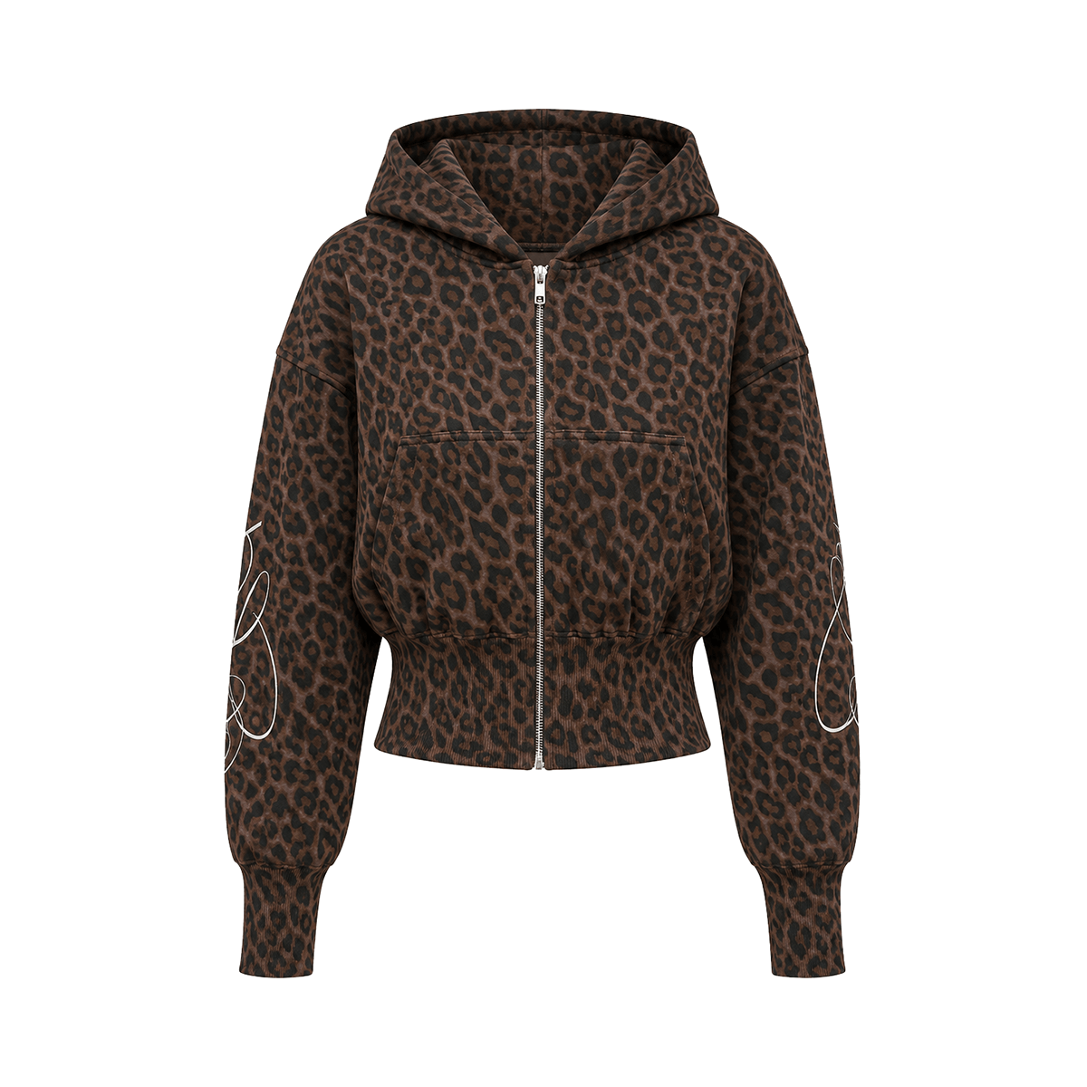 Leopard Script Set - Hoodie - Brown