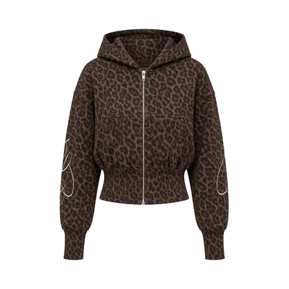 Leopard Script Set - Hoodie - Brown