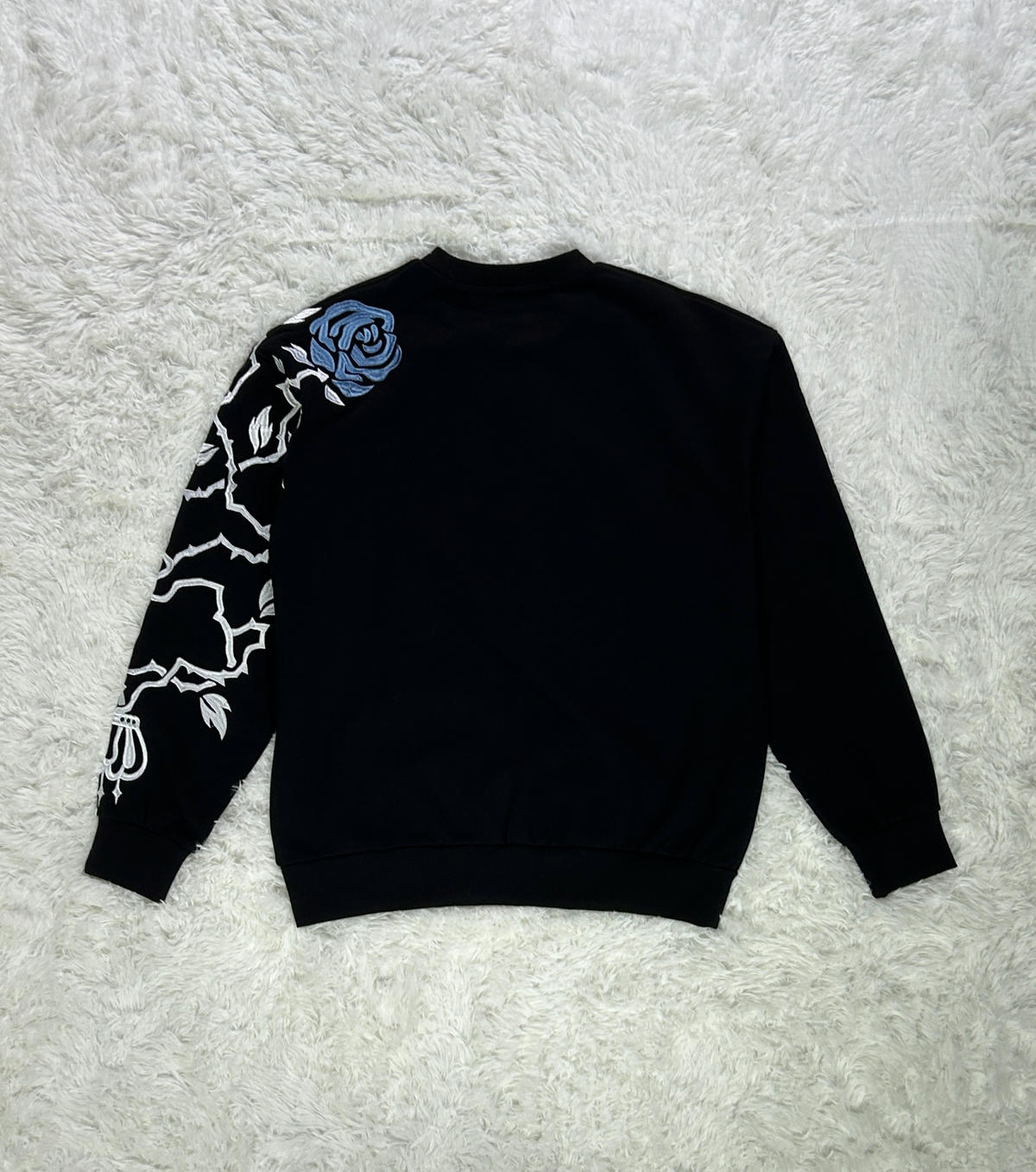 Blue Rose Embroidered Sweatshirt