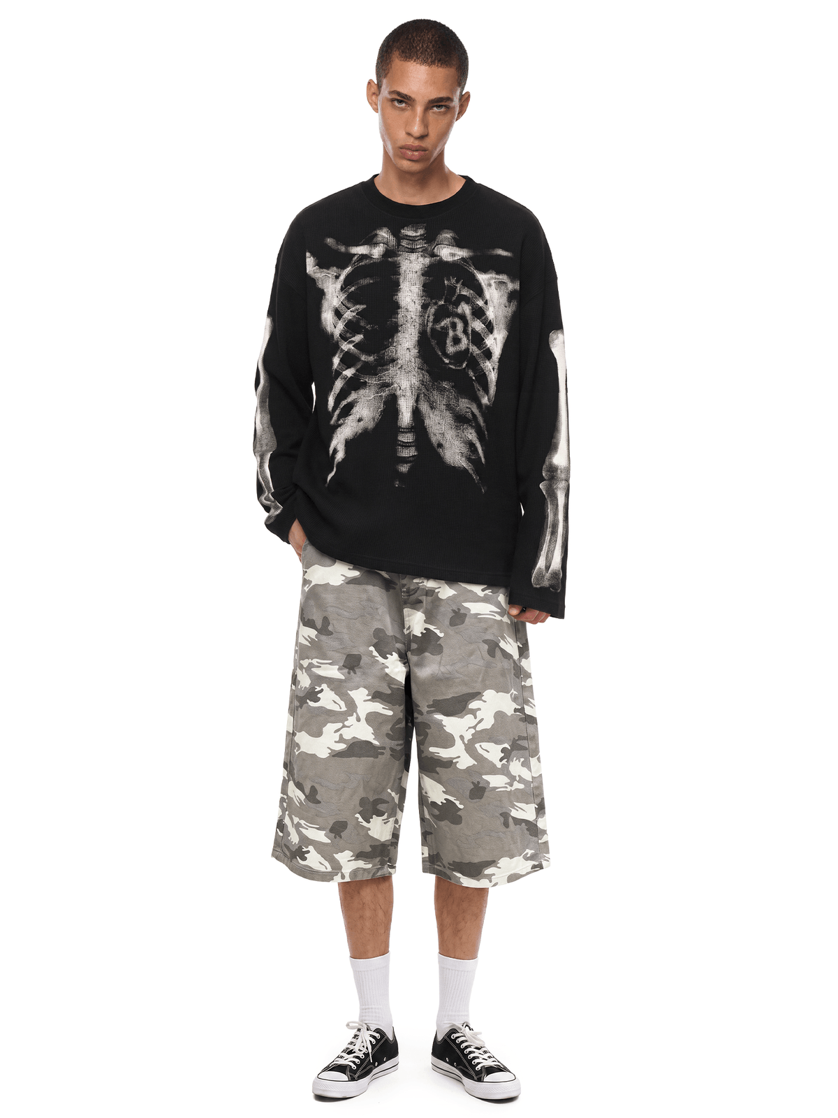 Skeleton Hoodie - Crewneck - Black