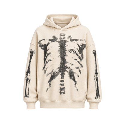 Skeleton Hoodie - Hoodie - Cream