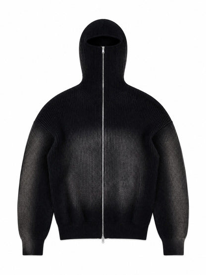 Balaclava Knit Zip-Up