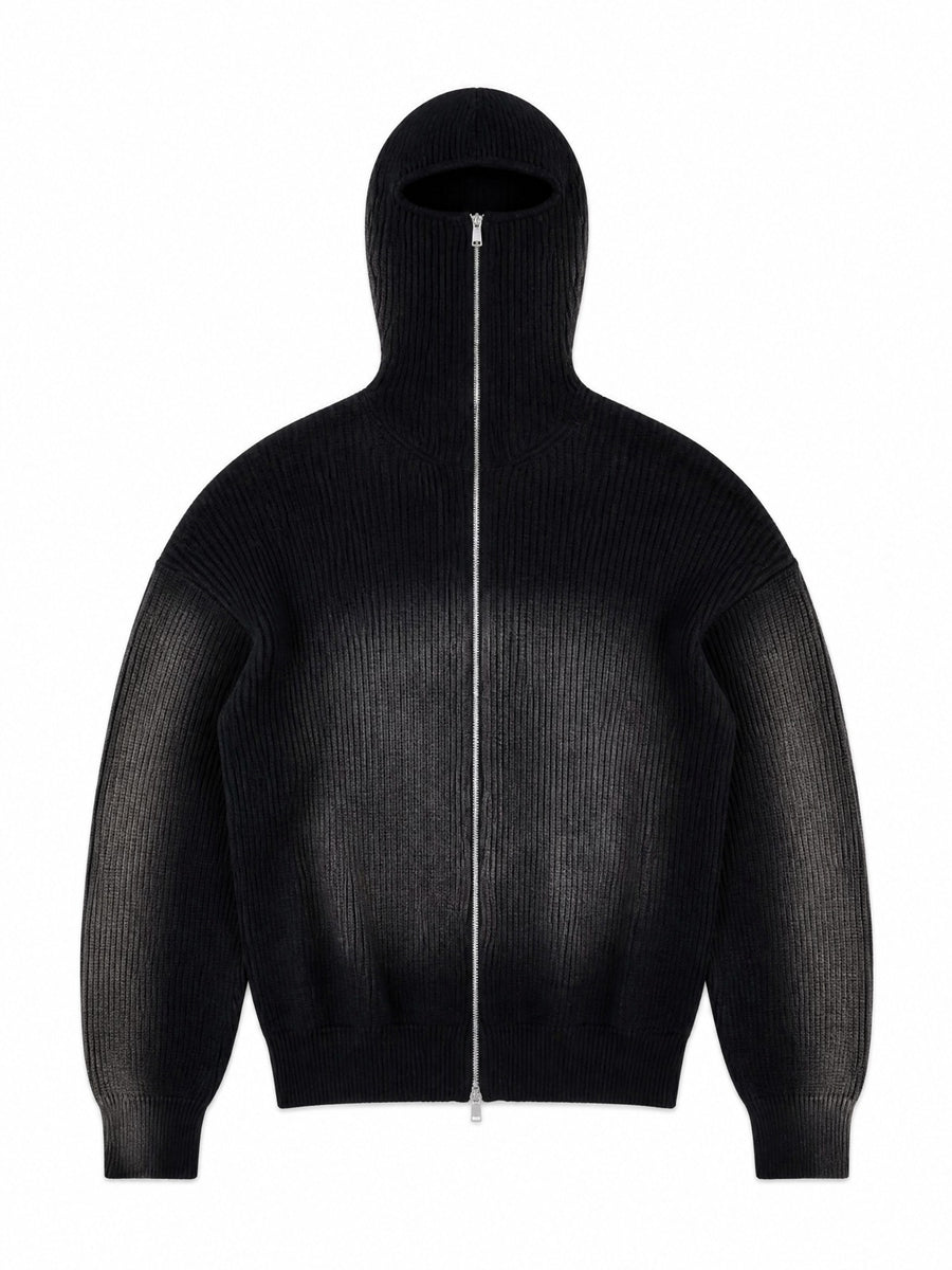 Balaclava Knit Zip-Up