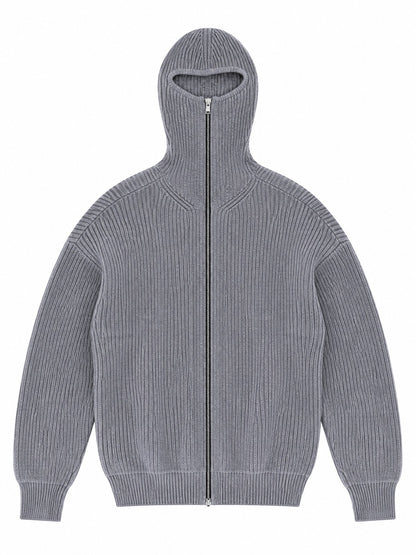 Balaclava Knit Zip-Up