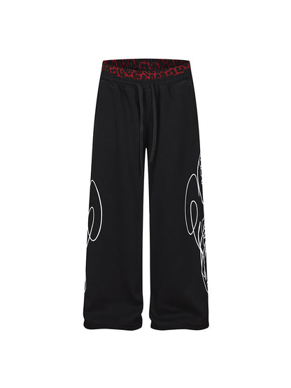 Leopard Script Set - Sweatpants - Black