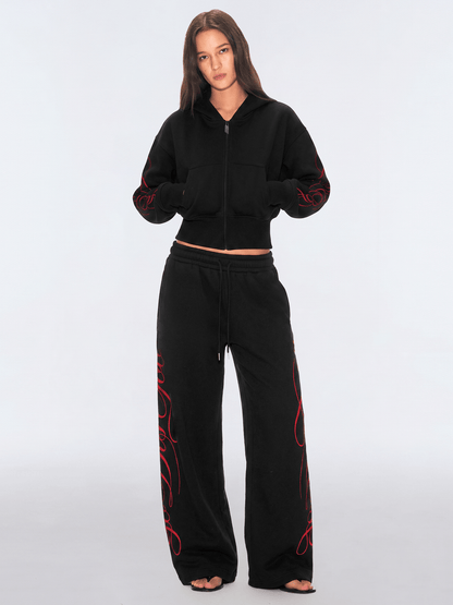 Leopard Script Set - Hoodie - Black