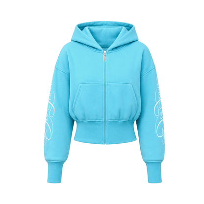 Leopard Script Set - Hoodie - Blue