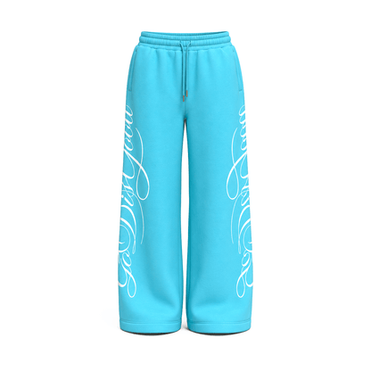 Leopard Script Set - Sweatpants - Blue