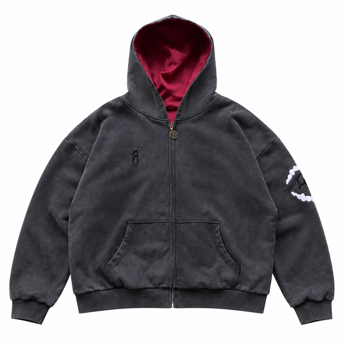 Yuji Zip Hoodie - Charcoal