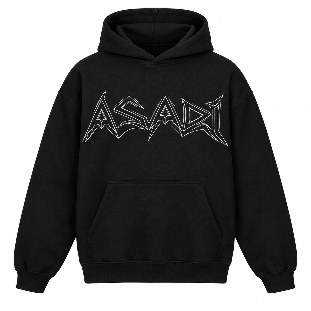 Outline Logo Pullover — Black — Front