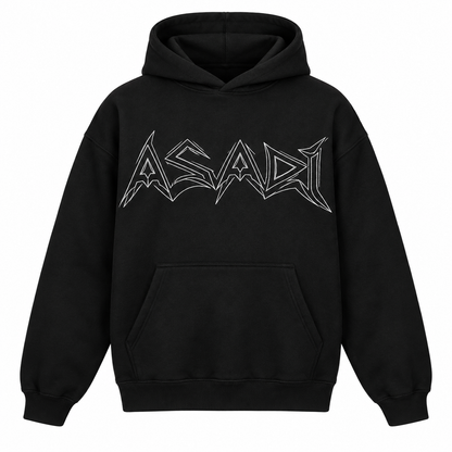 Outline Logo Pullover — Black — Front