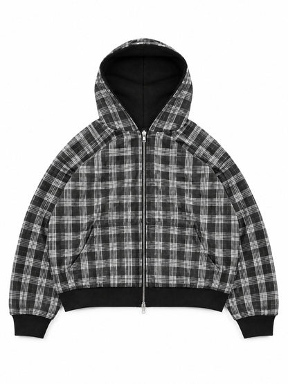 Reversible Flannel Zip Hoodie