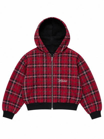 Reversible Flannel Zip Hoodie