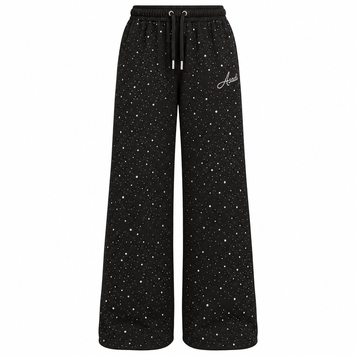 Rhinestone Sweats — Black — Front