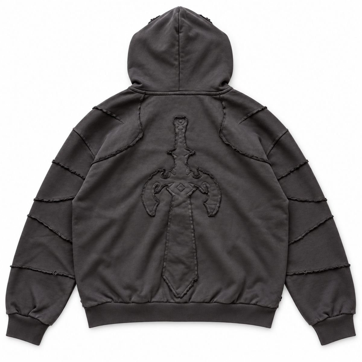 Roaring Knight Zip Hoodie - Charcoal — Back