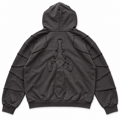 Roaring Knight Zip Hoodie - Charcoal — Back