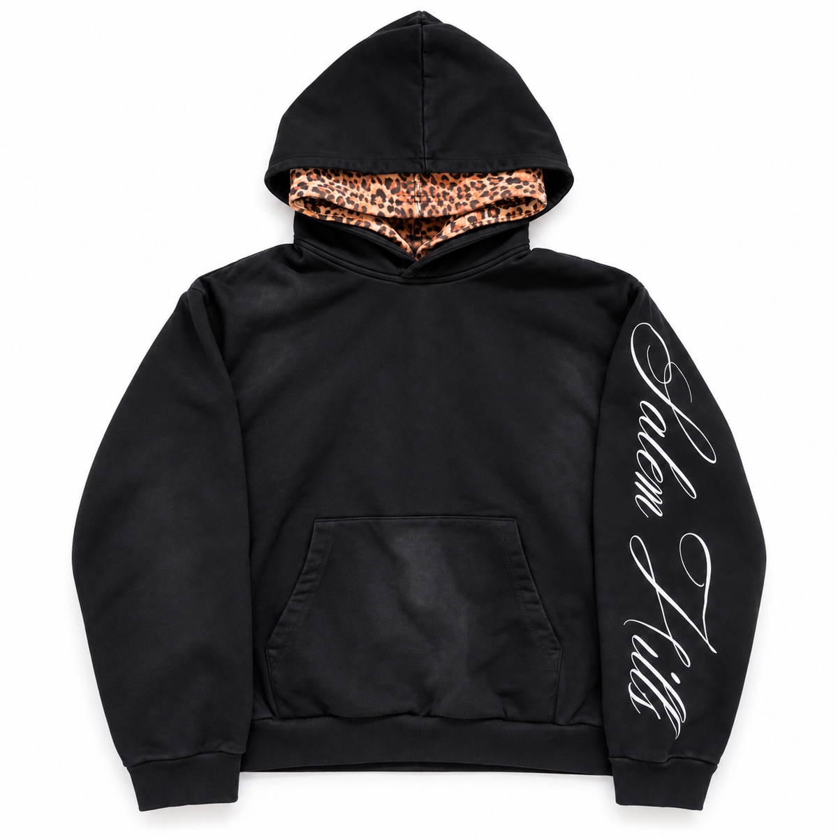 Black / Orange Leopard Hoodie — Front