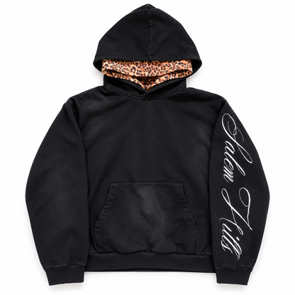 Black / Orange Leopard Hoodie — Front