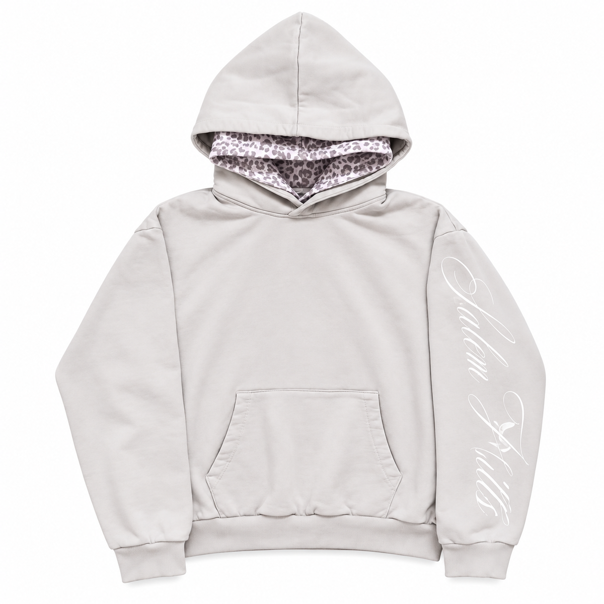 Offwhite / Gray Leopard Hoodie — Front