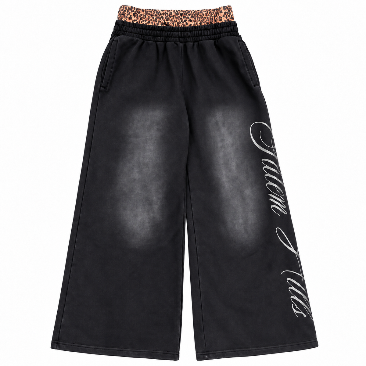 Black / Orange Leopard Sweatpants — Front