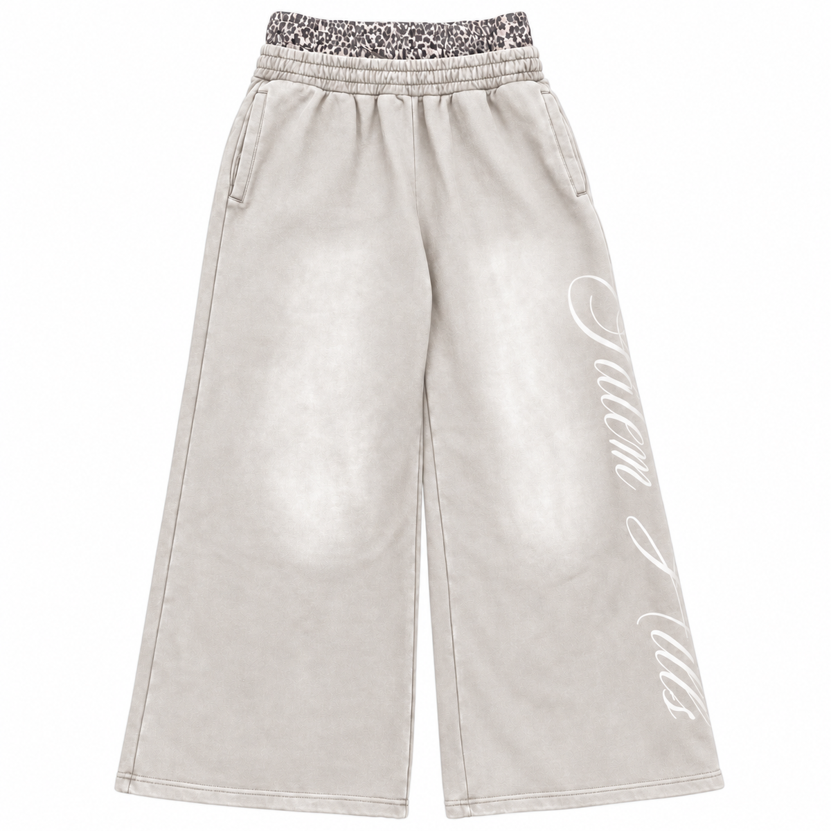 Offwhite / Gray Leopard Sweatpants — Front