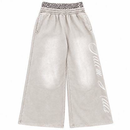 Offwhite / Gray Leopard Sweatpants — Front