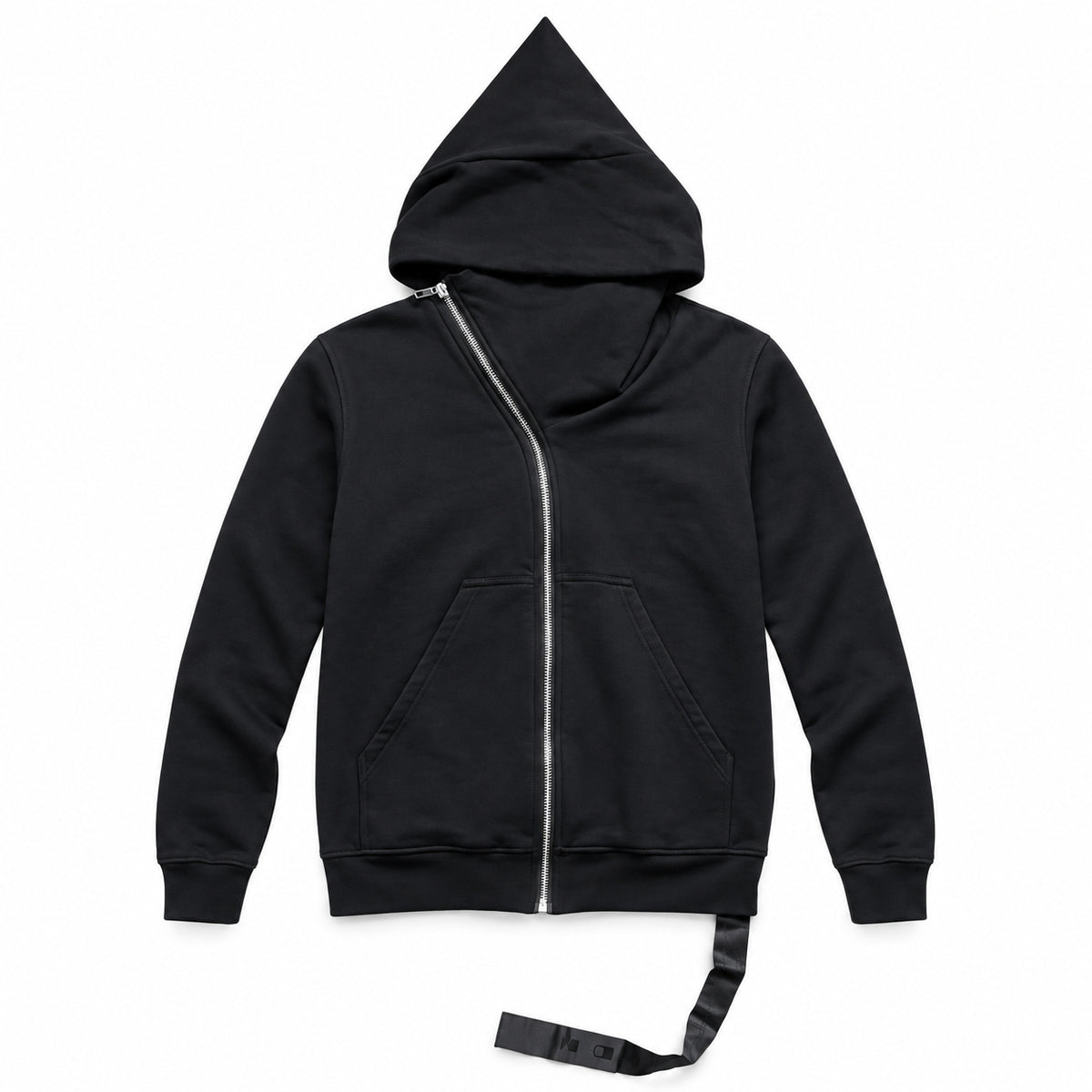 Black — pointed-hood studio front view