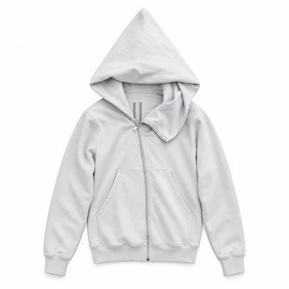 Light Grey — pointed-hood studio front view