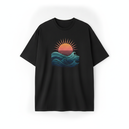 Sunset Wave Tee - Black