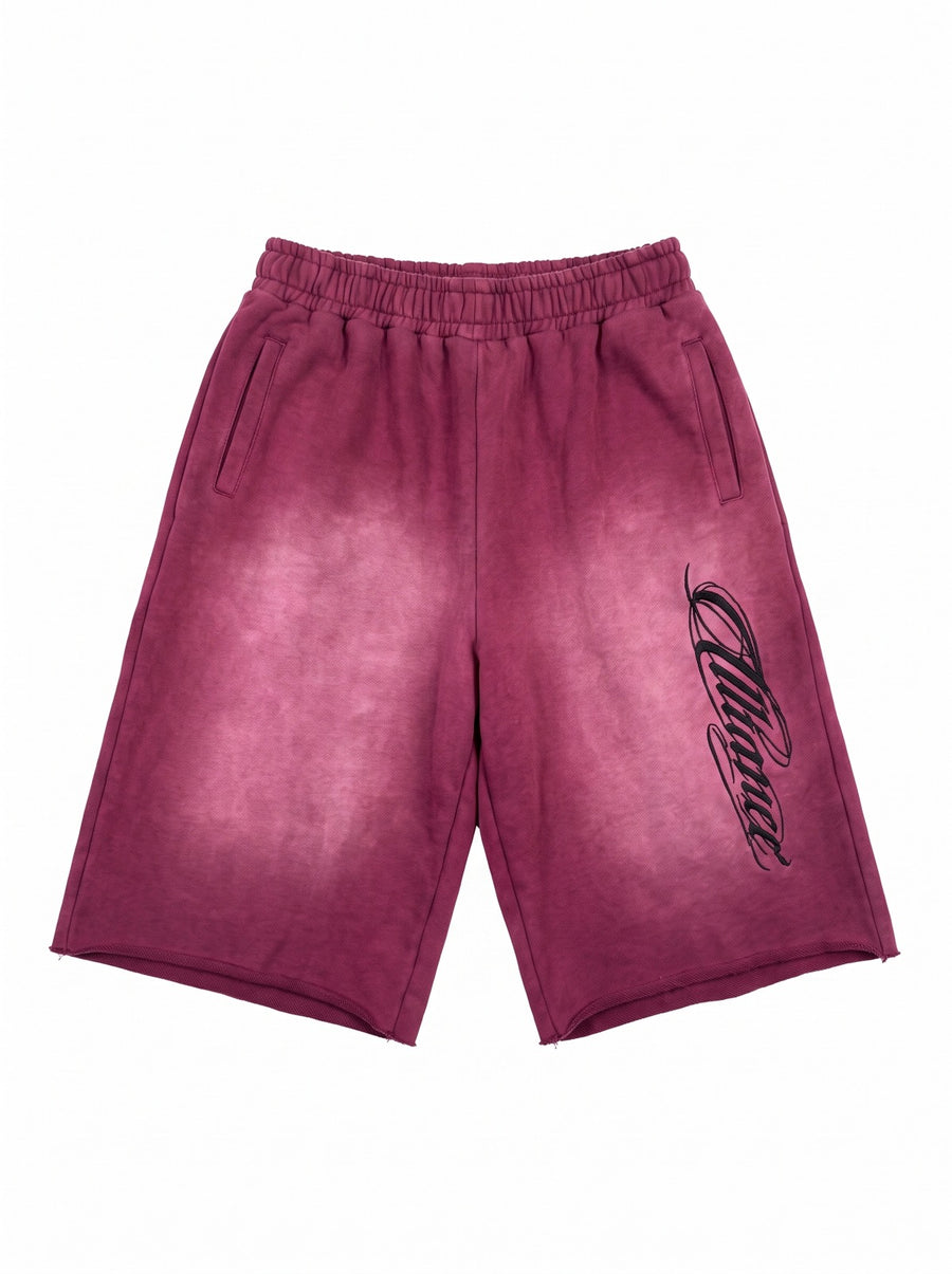 Wine Wash Baggy Shorts